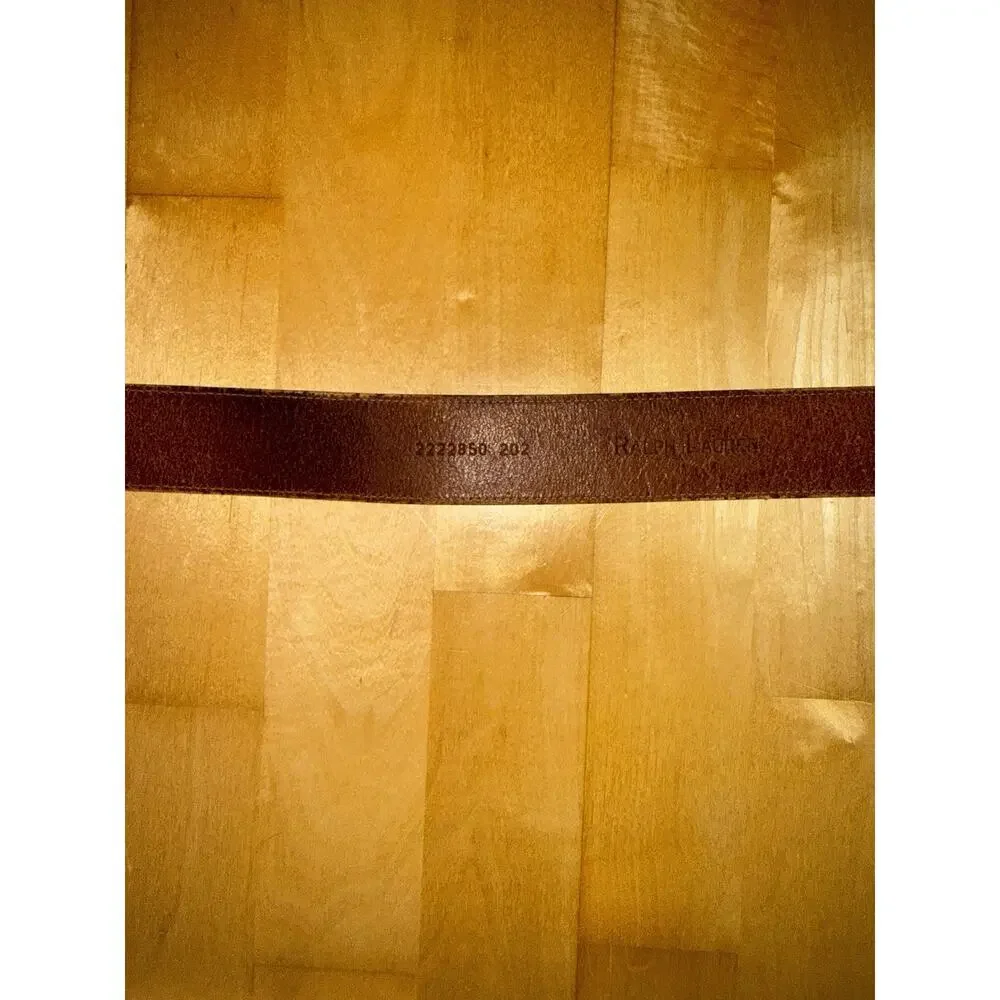 VTG Ralph Lauren Double Buckle Brass Brown Leather Western Belt L